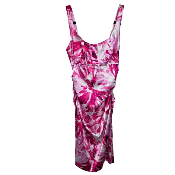 London Times Dresses & Skirts - Satin Pink & White midi dress London Times Womens Size 4